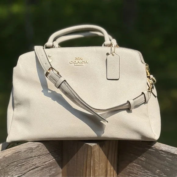 NEW Coach Lillie Carryall Satchel Chalk Crossgrain Leather Carryall Bag NWT - Picture 5 of 16